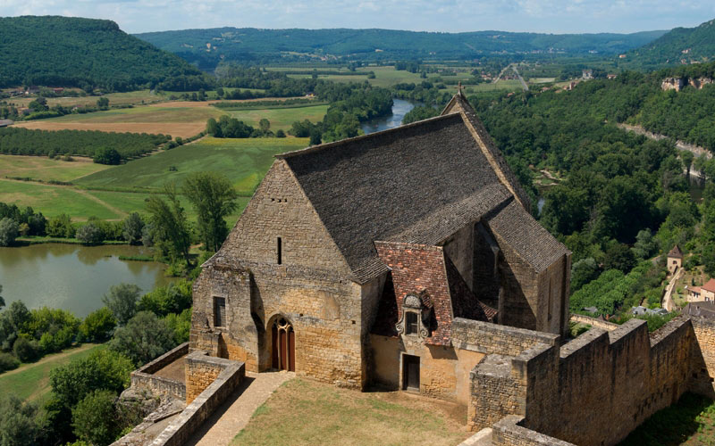 архитектура, история, река, часовня, Дордонь, Франция