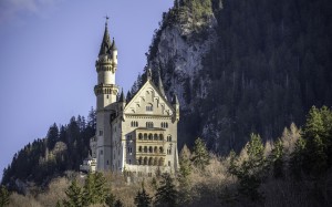 architecture, castle, palace, old, historic, neuschwanstein castle, hohenschwangau, bavaria, germany, rocks, forest, mountains